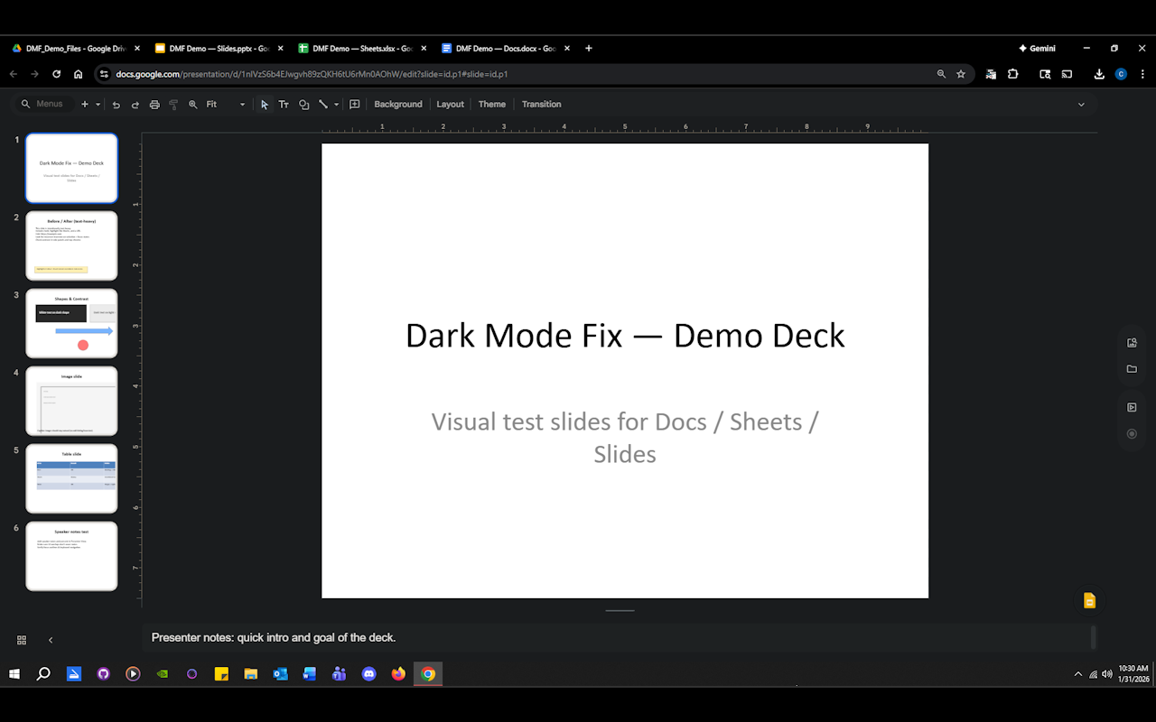 Dark Mode Fix for Google Docs, Sheets & Slides - 截图 3