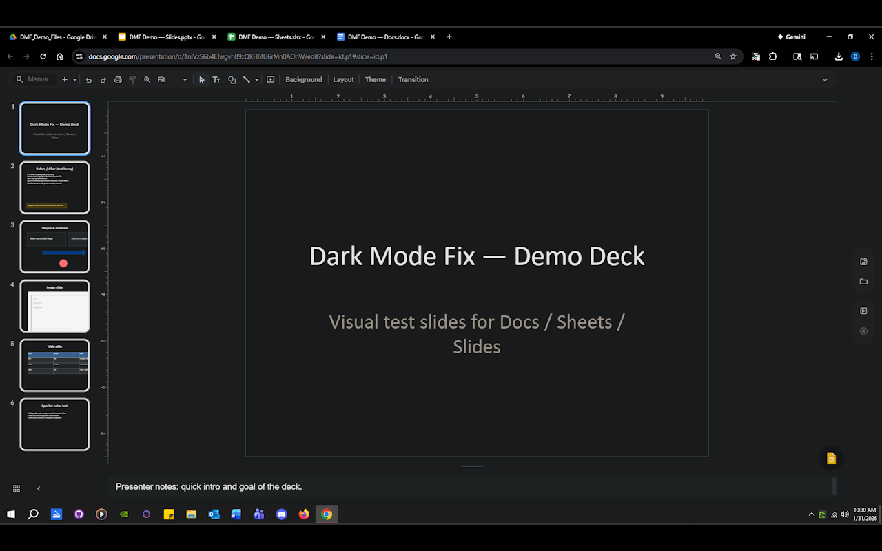Dark Mode Fix for Google Docs, Sheets & Slides - 截图 4