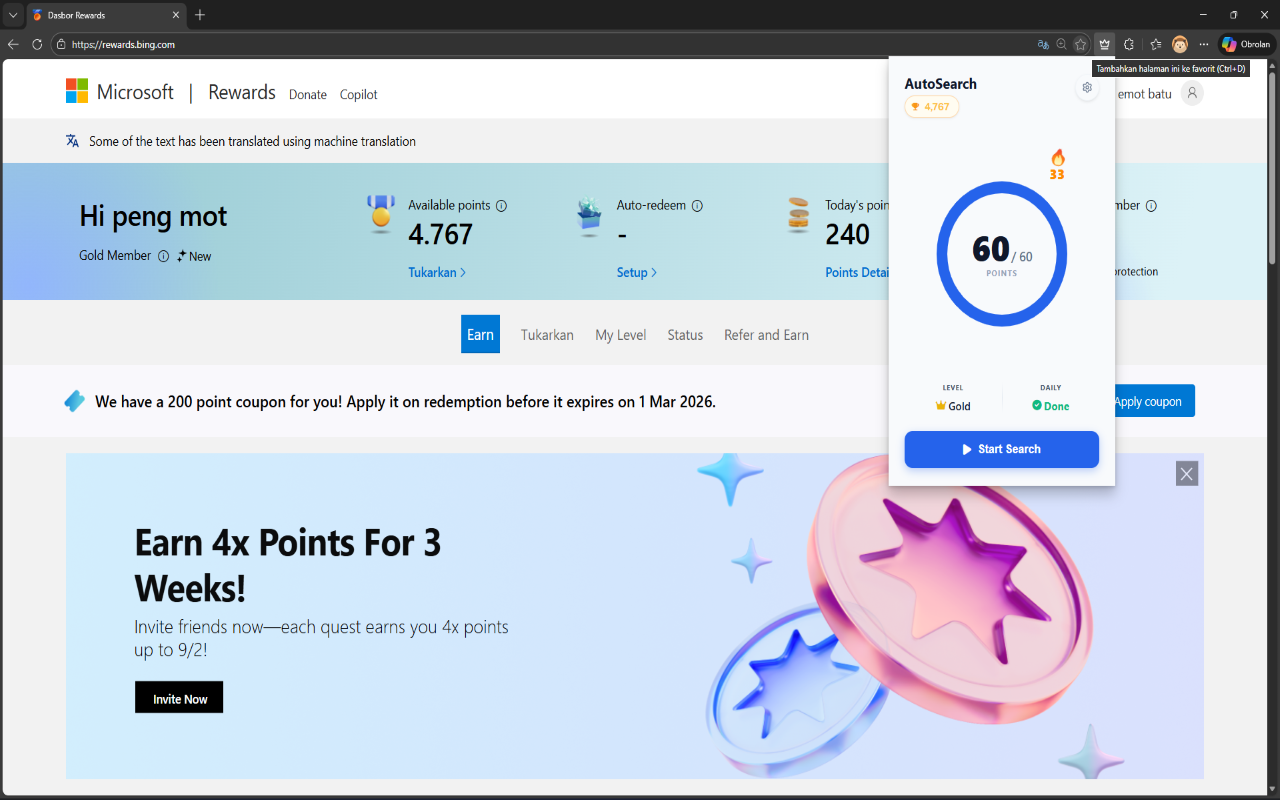 Bing Auto Search: MS Rewards All-in-One Automator - 截图 2