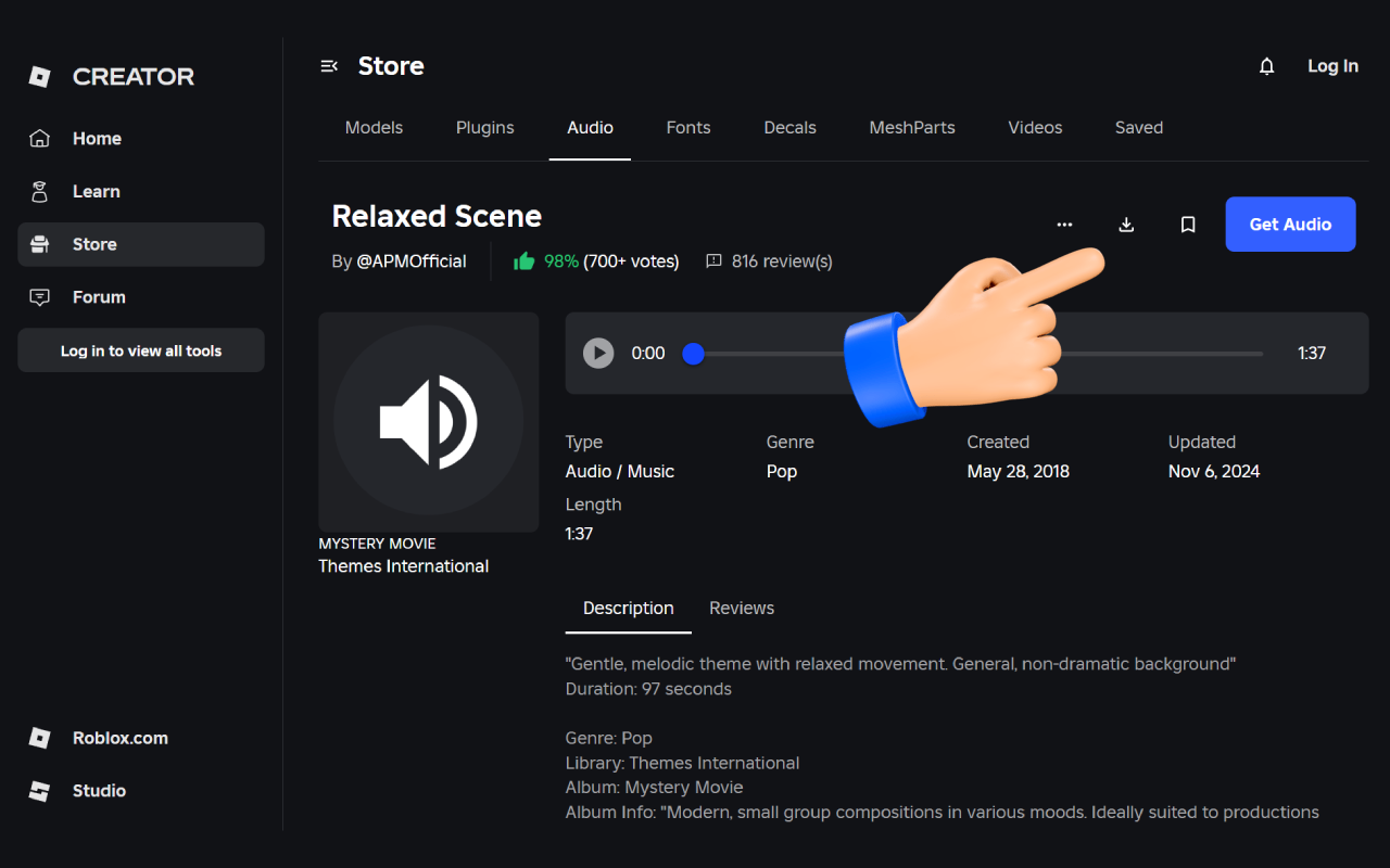 Roblox Audio Downloader - 截图 1