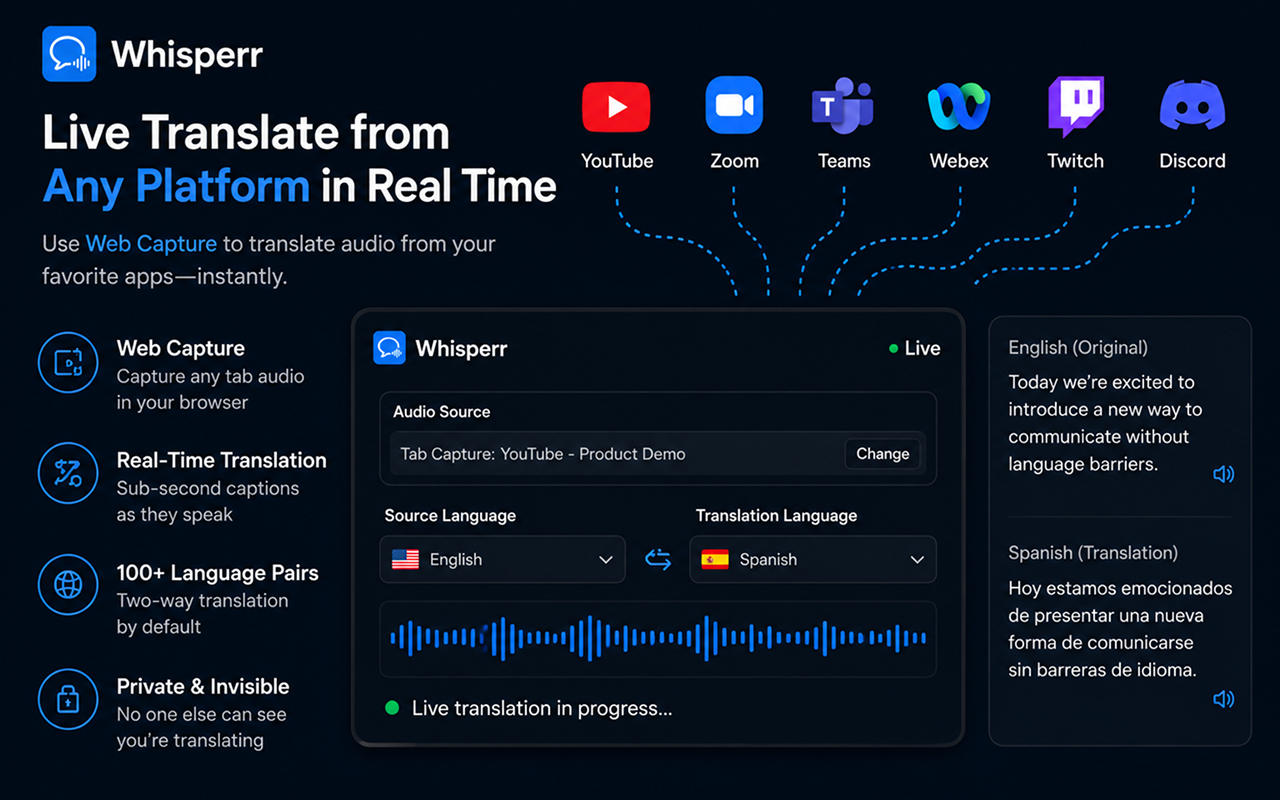 Whisperr - Live Voice Translator - 截图 4