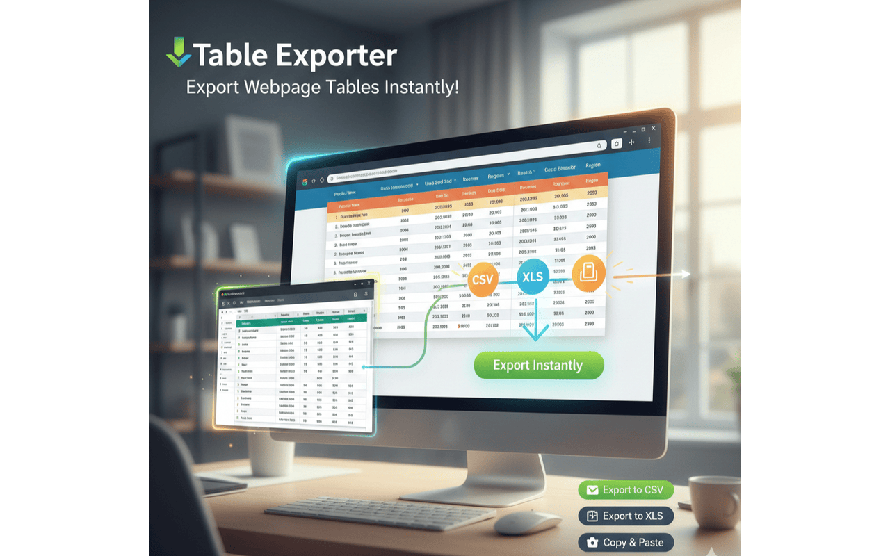 Table Exporter - Scrape & Extract Data to Excel, Sheet, CSV & JSON - 截图 2