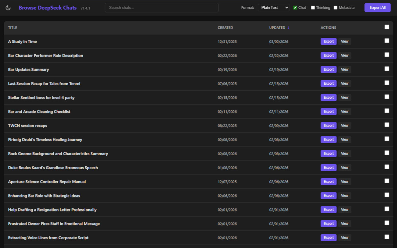DeepSeek Exporter - 截图 2
