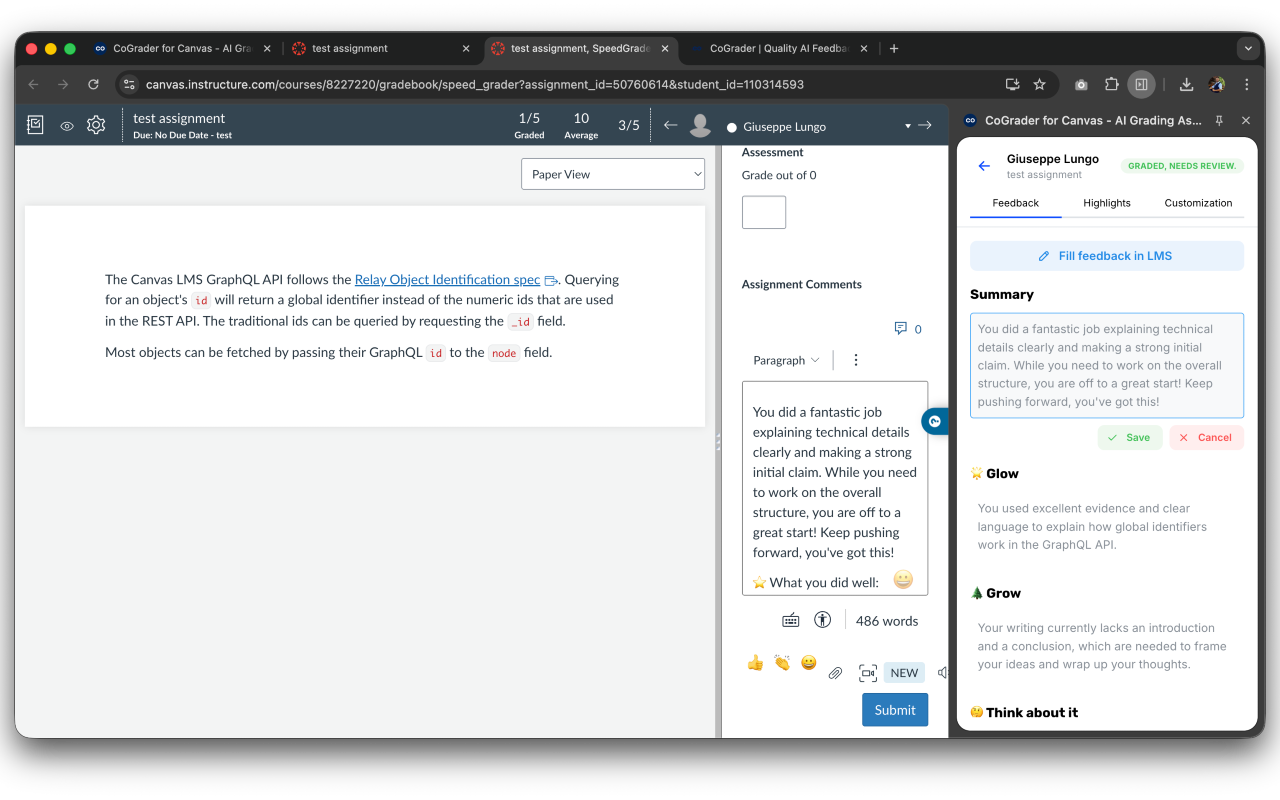 CoGrader for Canvas - AI Grader - 截图 4