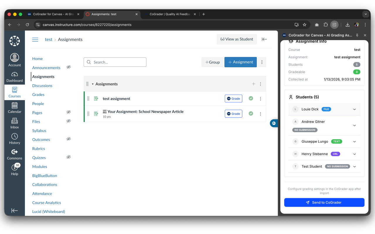 CoGrader for Canvas - AI Grader - 截图 5