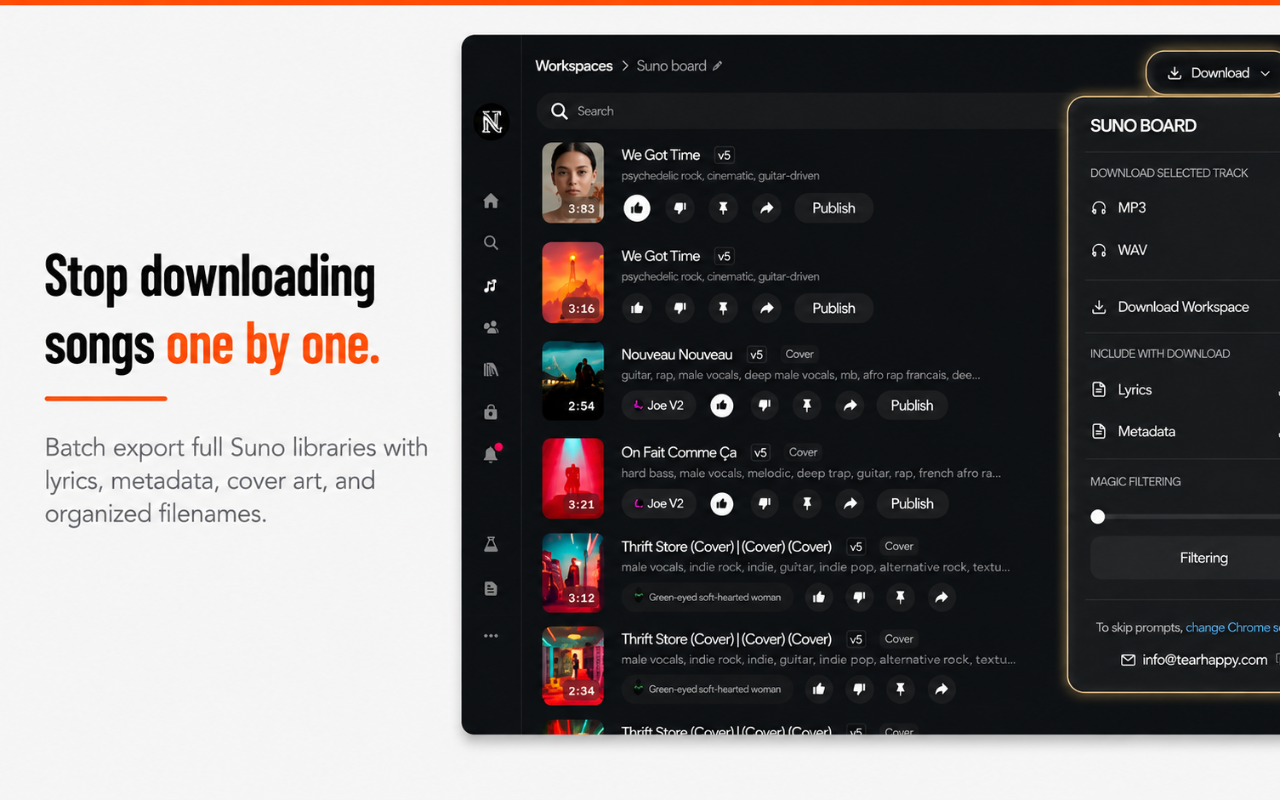 Suno Board: Suno Downloader & Video Maker - 截图 1