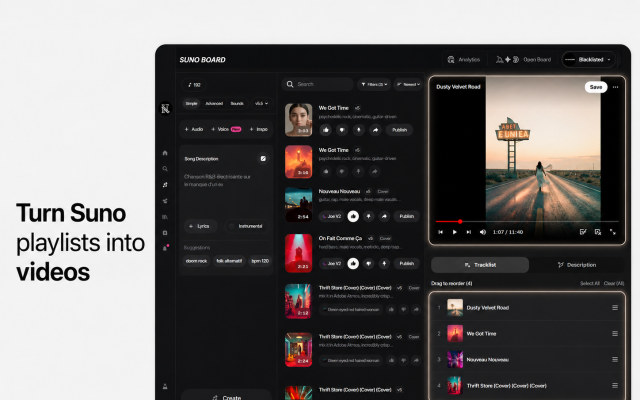 Suno Board: Suno Downloader & Video Maker - 截图 3