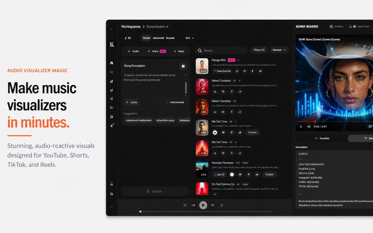 Suno Board: Suno Downloader & Video Maker - 截图 4