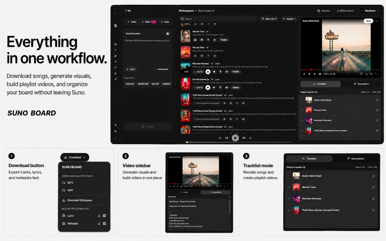 Suno Board: Suno Downloader & Video Maker - 截图 5