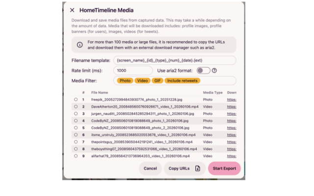 X (Twitter) Exporter – Download Tweets, Followers, Media & Bookmarks - 截图 3