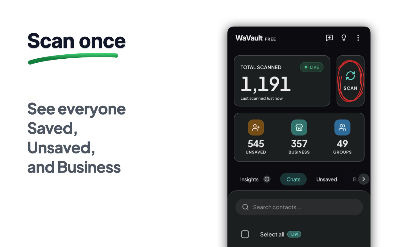 导出 WhatsApp 联系人到 Excel | 群成员提取工具 – WaVault - 截图 2