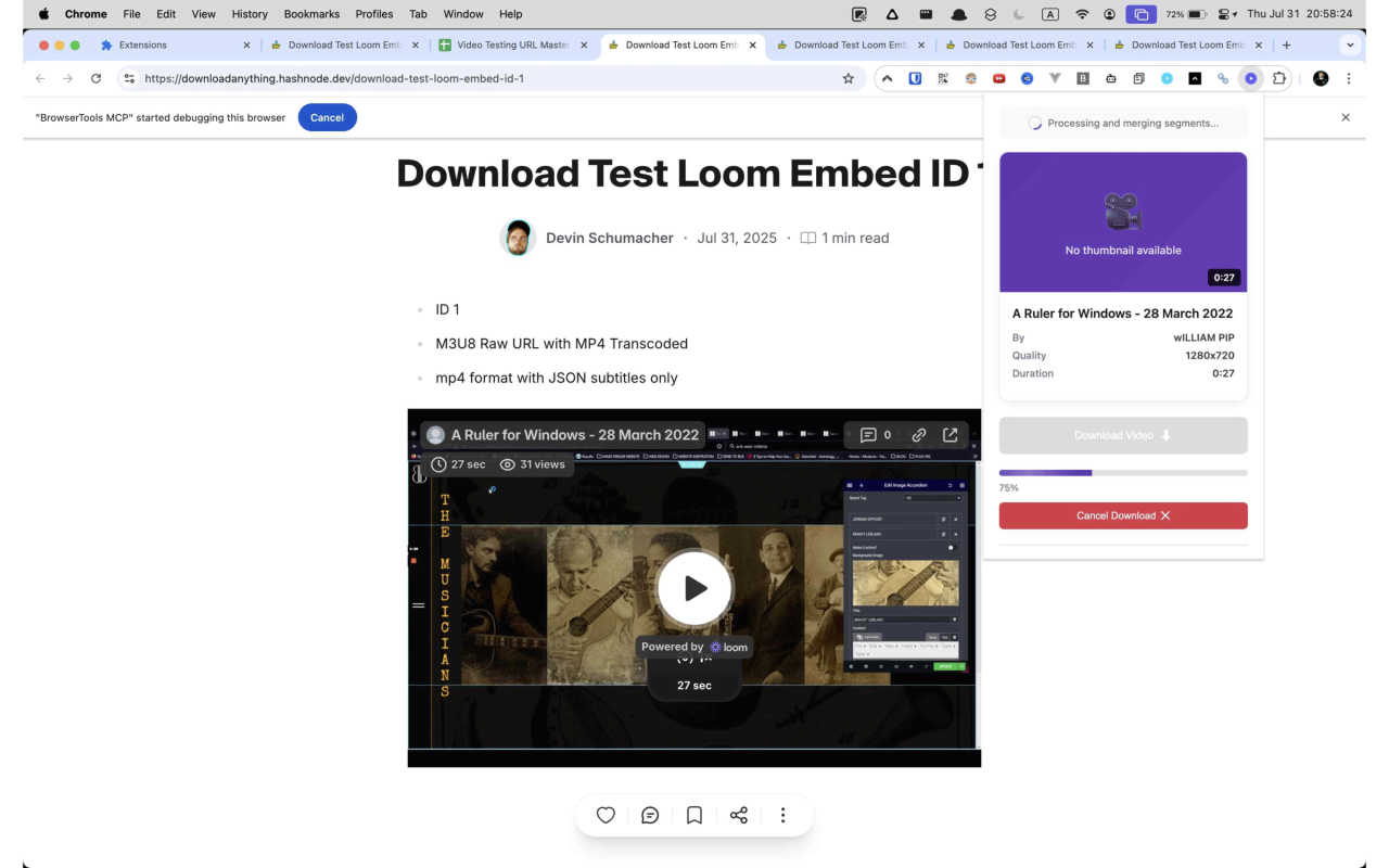 Downloader for Loom - 截图 1