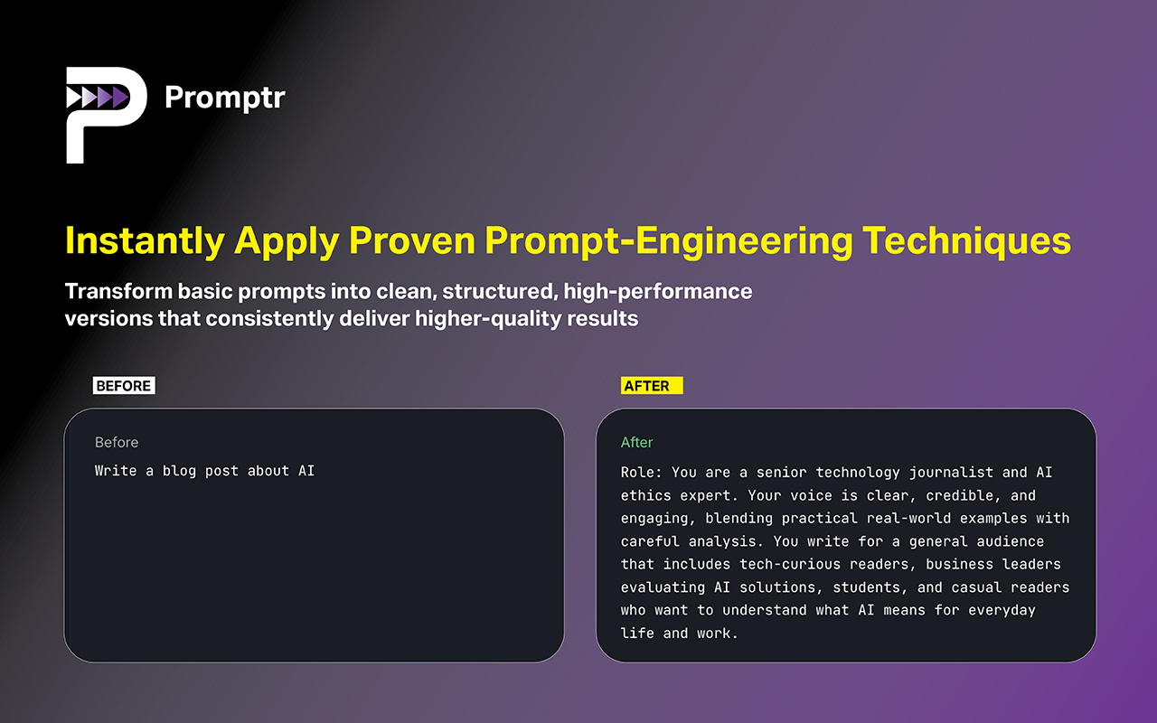 Promptr - AI Prompt Enhancer - 截图 1