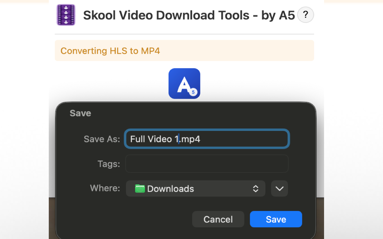 Skool Video Download Tools - by A5 - 截图 1