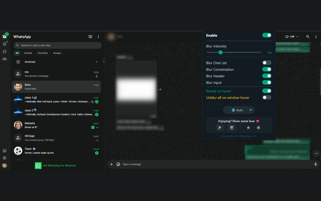 Privacy Blur for WhatsApp - 截图 5