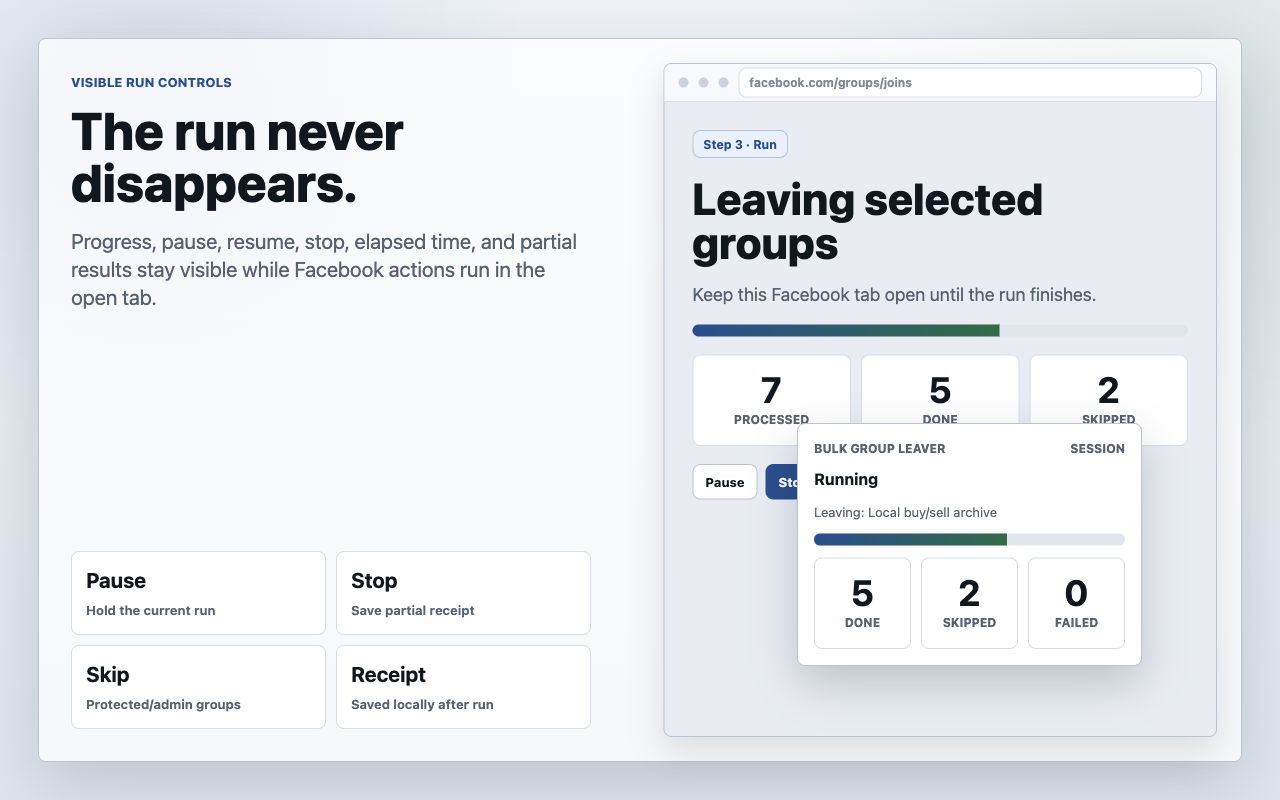 Bulk Group Leaver & Facebook Cleanup - 截图 2