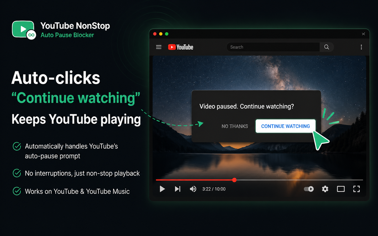 YouTube NonStop - Auto Pause Blocker - 截图 2