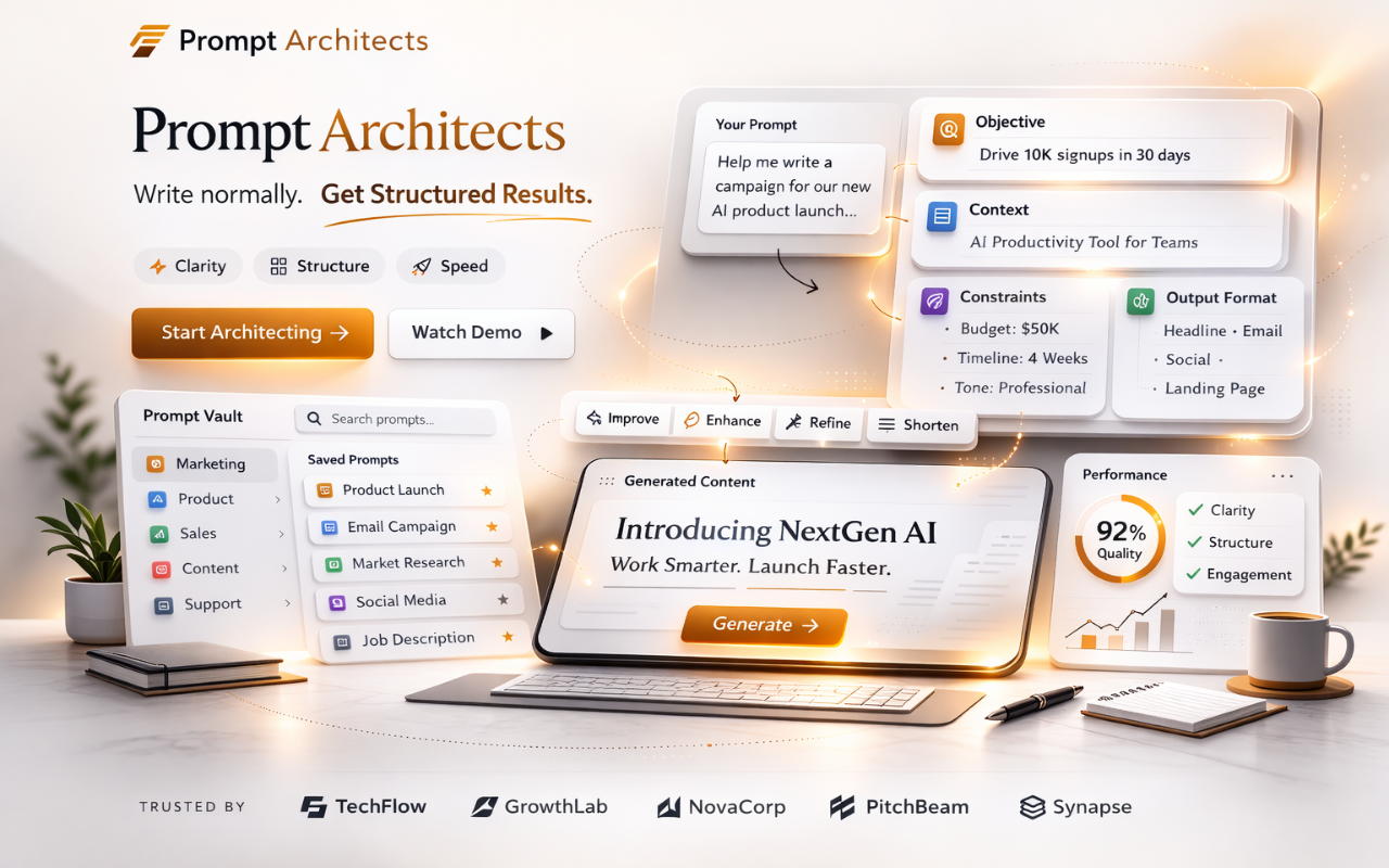 Prompt Architects – Prompt Improvements, Enhance & Prompt Library - 截图 1