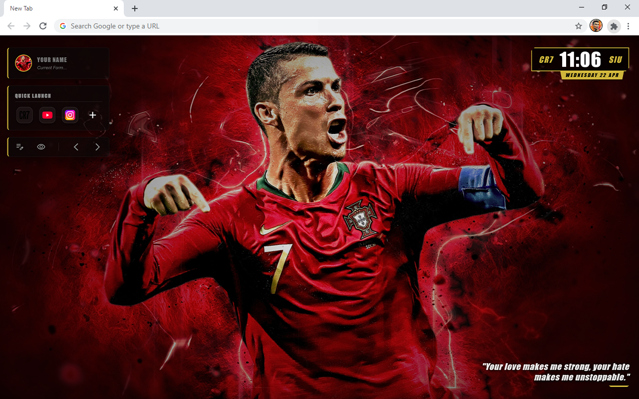 Ronaldo CR7 HD Wallpaper New Tab - 截图 1