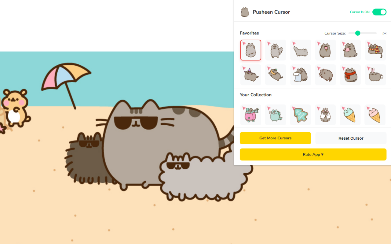 Pusheen Cursor ★ Custom Cursor for Chrome™ - 截图 1