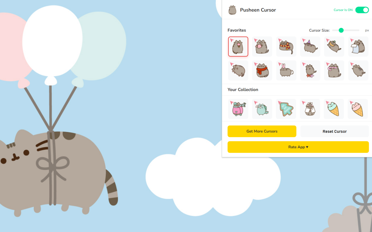 Pusheen Cursor ★ Custom Cursor for Chrome™ - 截图 2