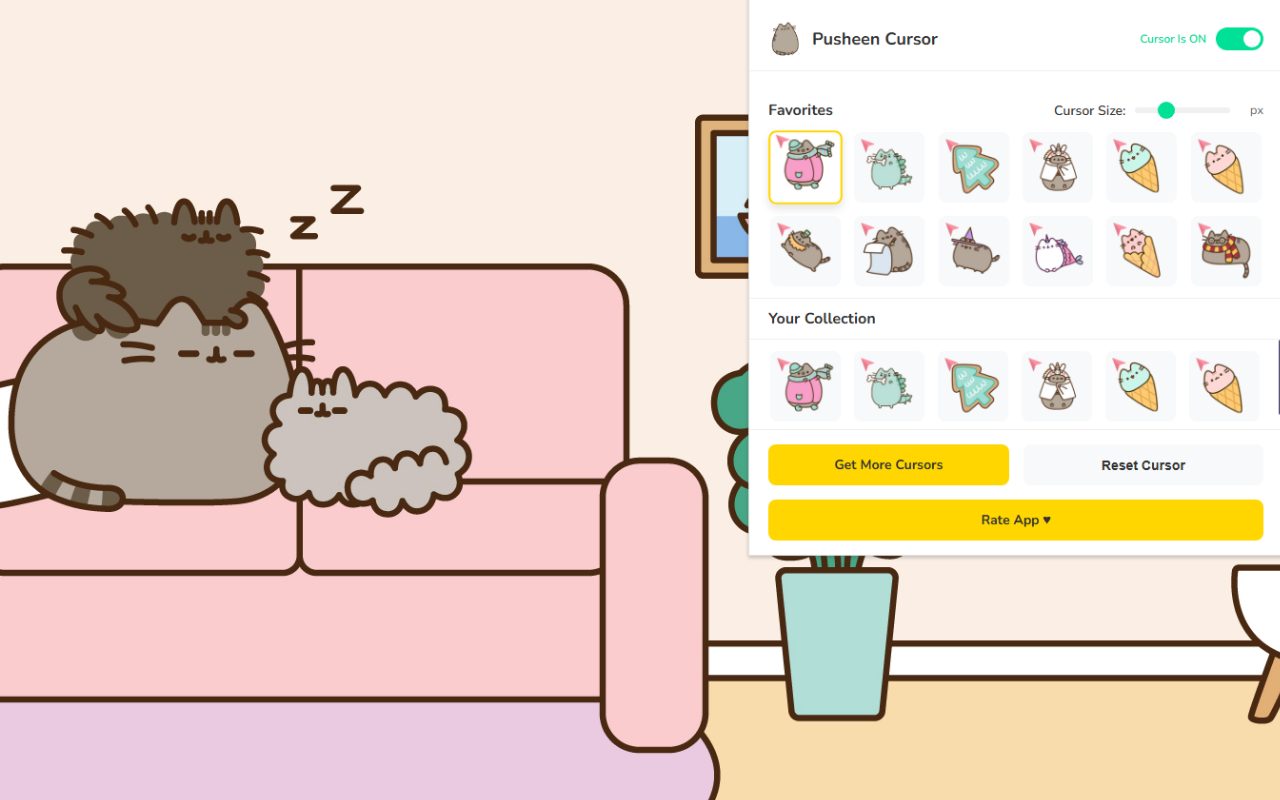 Pusheen Cursor ★ Custom Cursor for Chrome™ - 截图 3