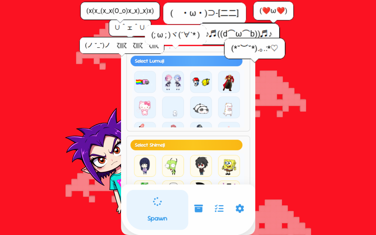 Lumuji:Shimeji 和 GIF 互动式浏览器宠物 - 截图 1