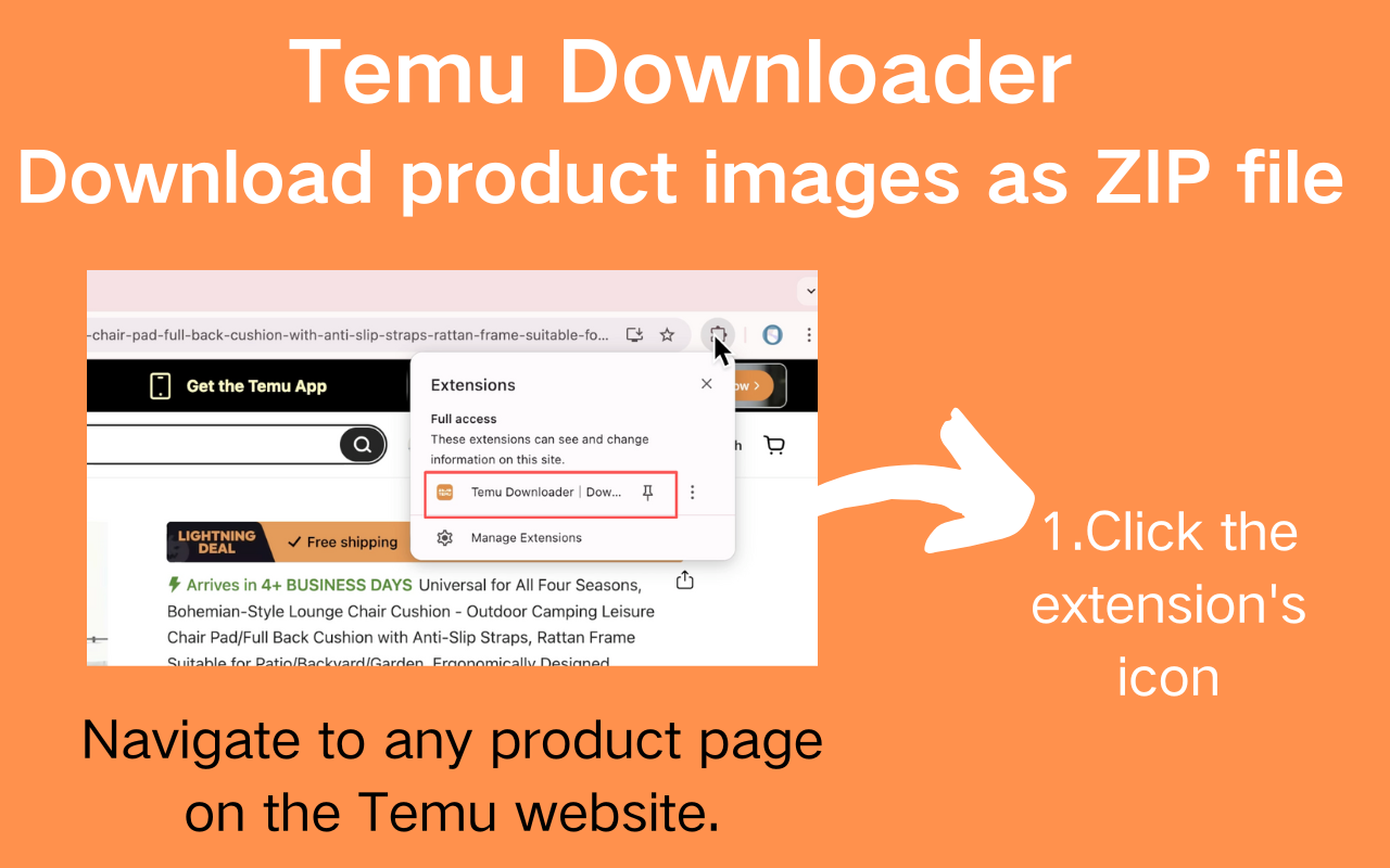 Temu 下载器|将产品图片下载为 ZIP 文件 - 截图 2