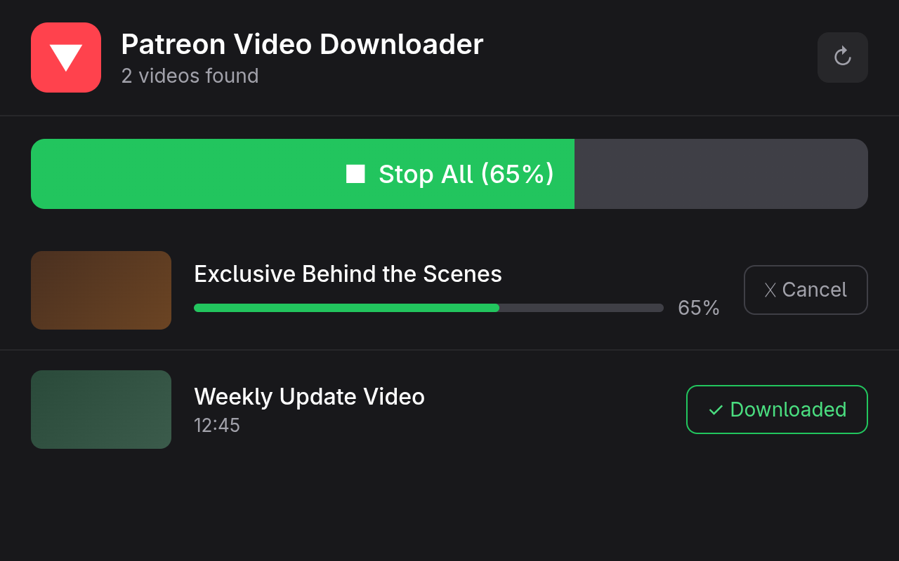 Patreon Video Downloader - 截图 1