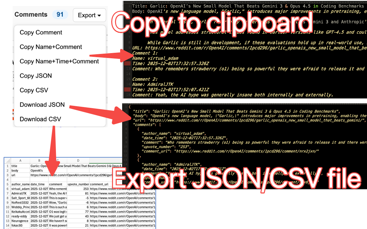 Reddit Comment Scraper & Comments Exporter - 截图 1
