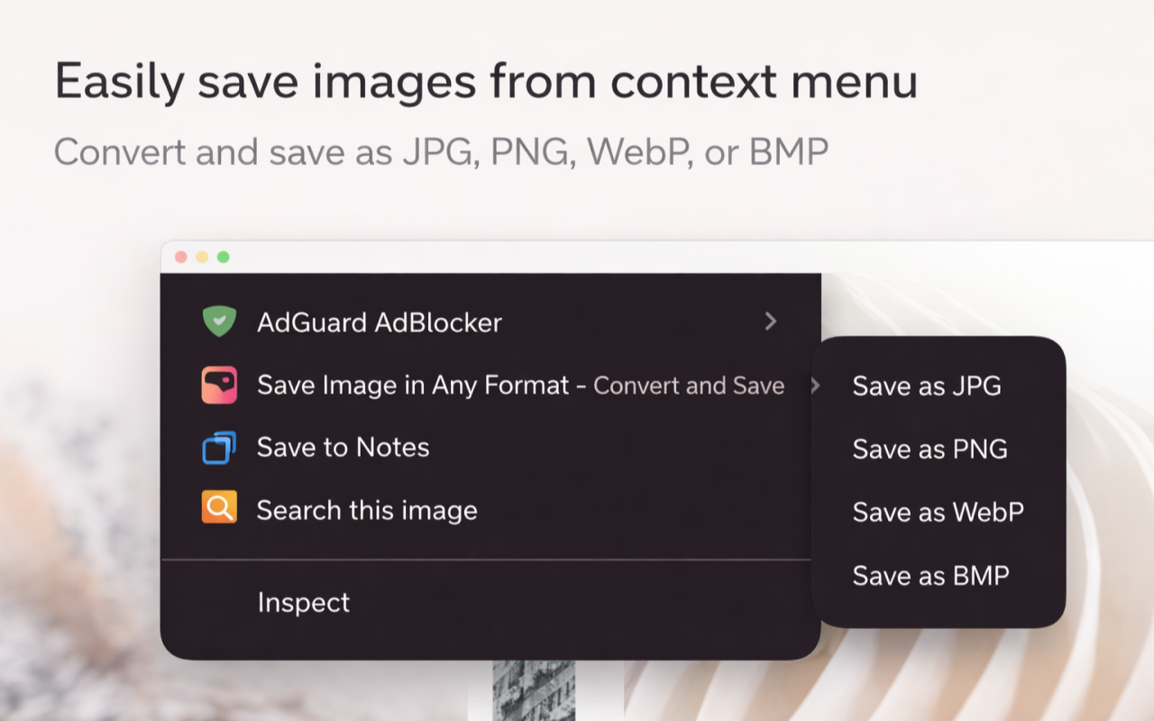 Save Image as PNG, JPG, WebP, BMP, AVIF - 截图 2