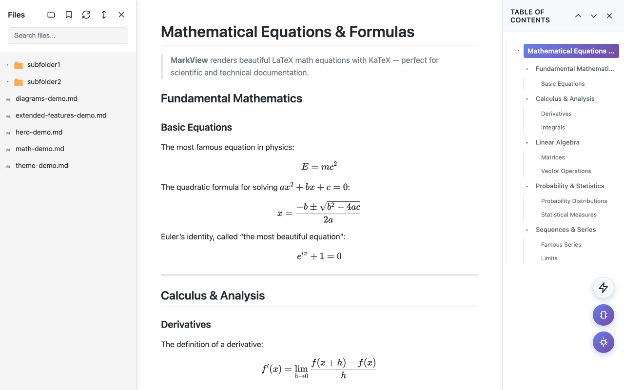 MarkView: Markdown Viewer with Mermaid Diagrams, Math & Export - 截图 1