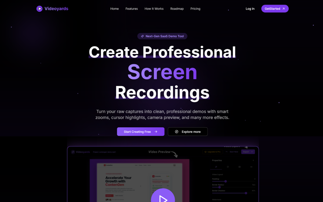 Videoyards - Screen Recorder with Custom Cursor & Auto Zoom - 截图 3