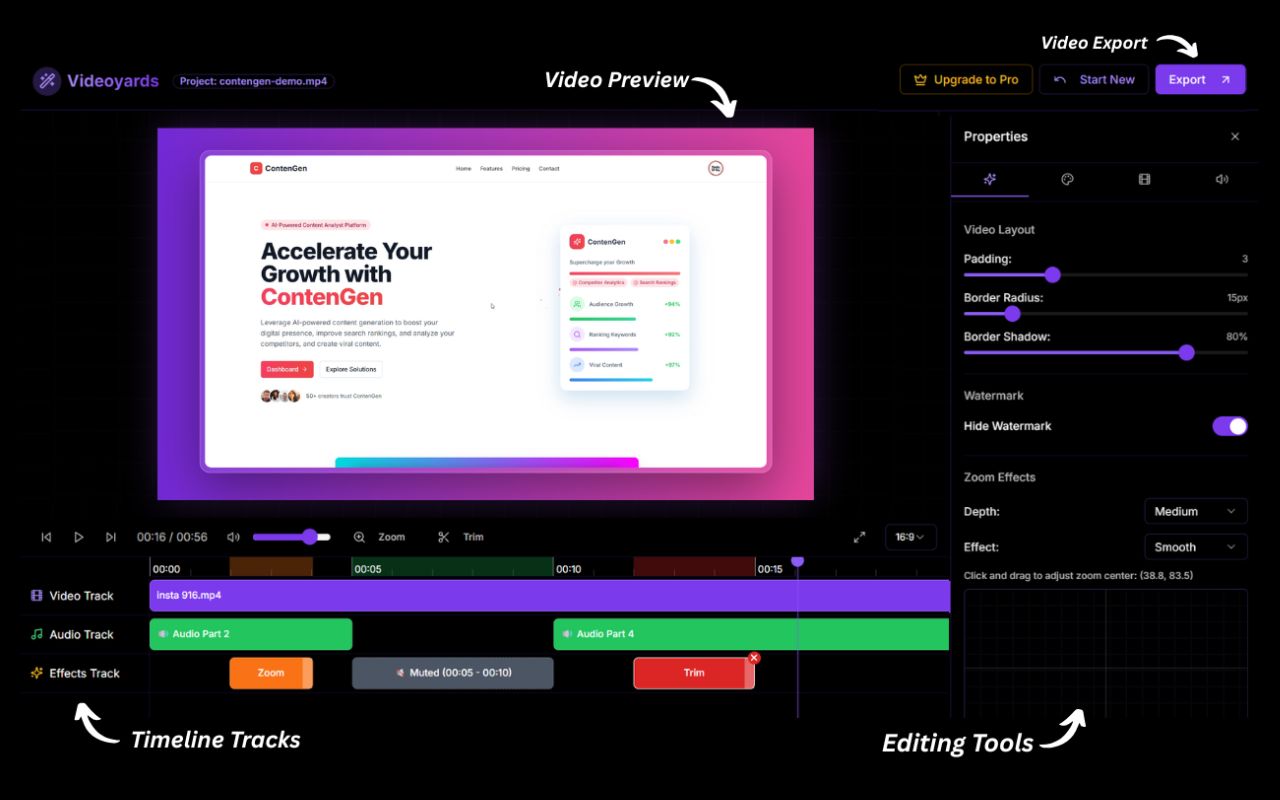 Videoyards - Screen Recorder with Custom Cursor & Auto Zoom - 截图 5