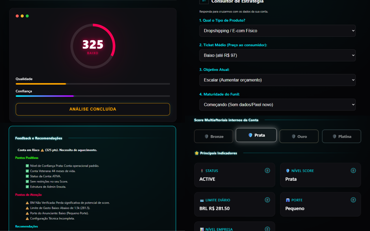 AdScore - Análise multifatorial da Conta de Anúncios - 截图 1