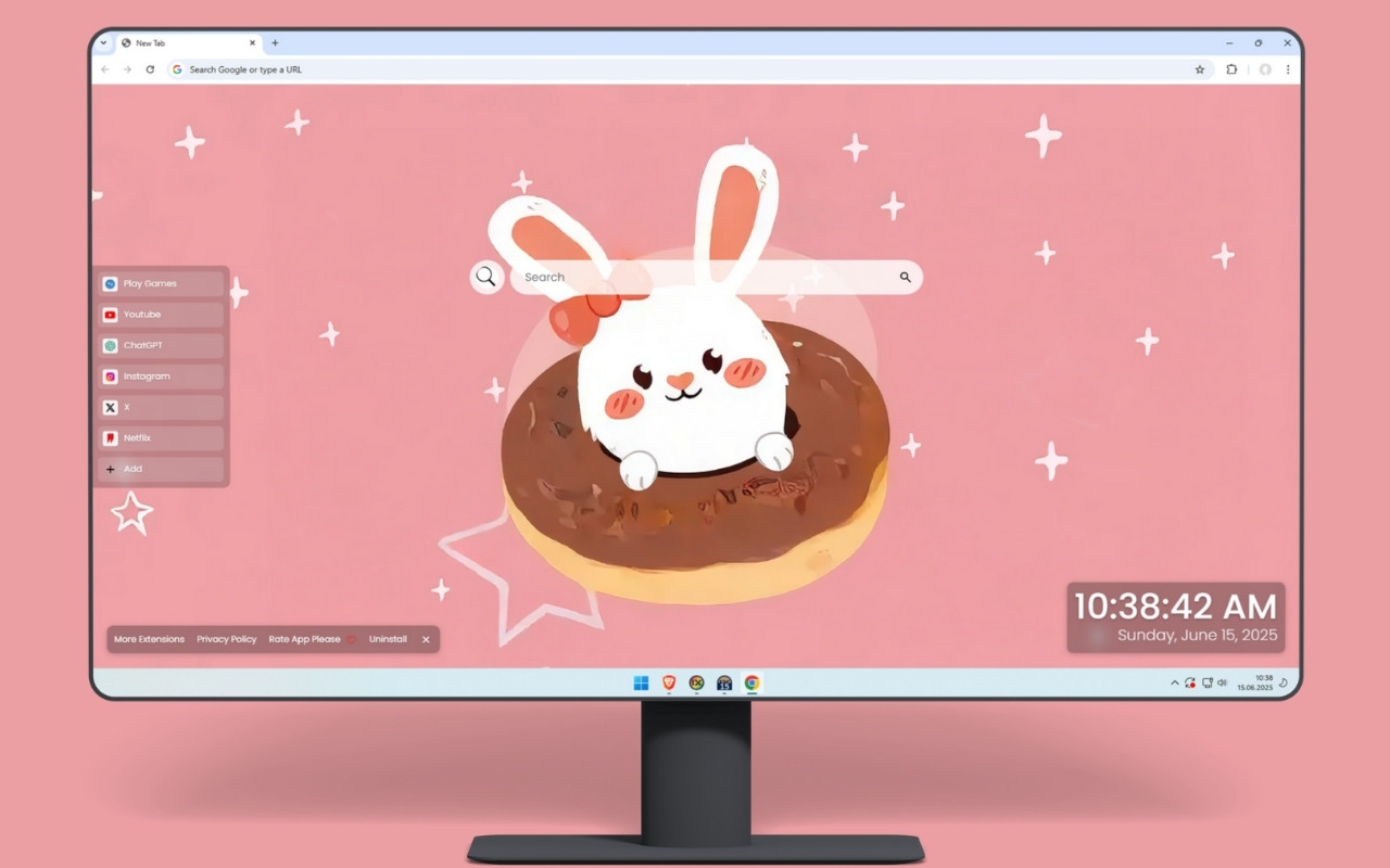 Cute Rabbit Kawaii Food Live Wallpaper - 截图 1