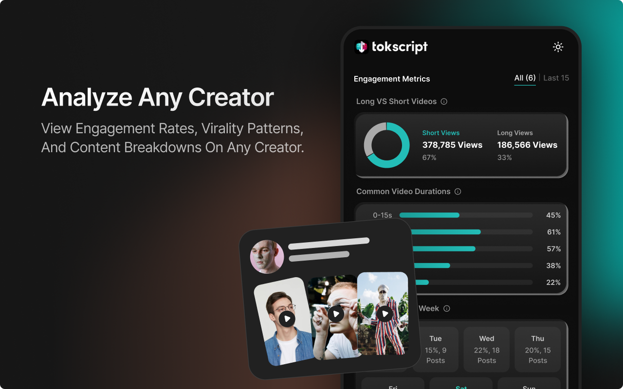 Tokscript - TikTok Analytics, Transcripts, Keyword Research & Downloader - 截图 3
