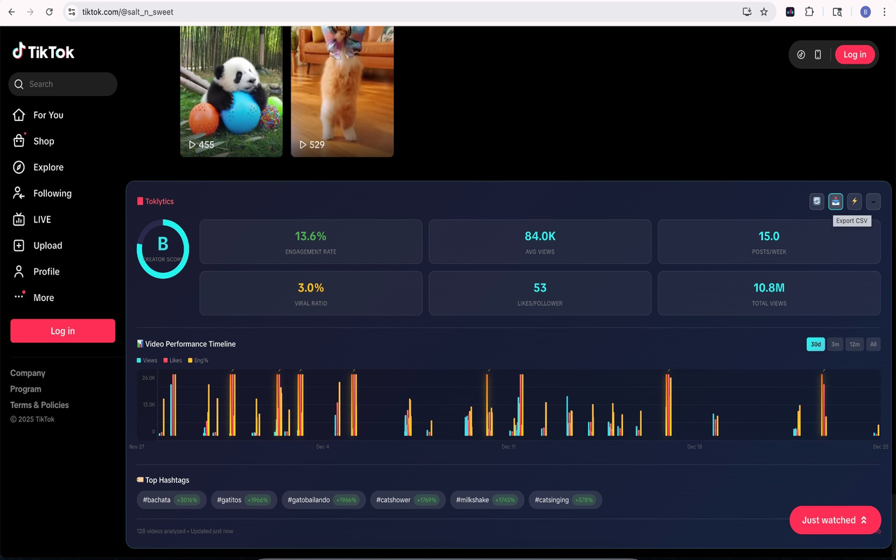 Toklytics - Free TikTok Analytics - 截图 5