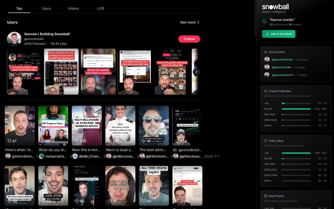 Snowball - Real Time Social Media Analytics & Stats - 截图 1