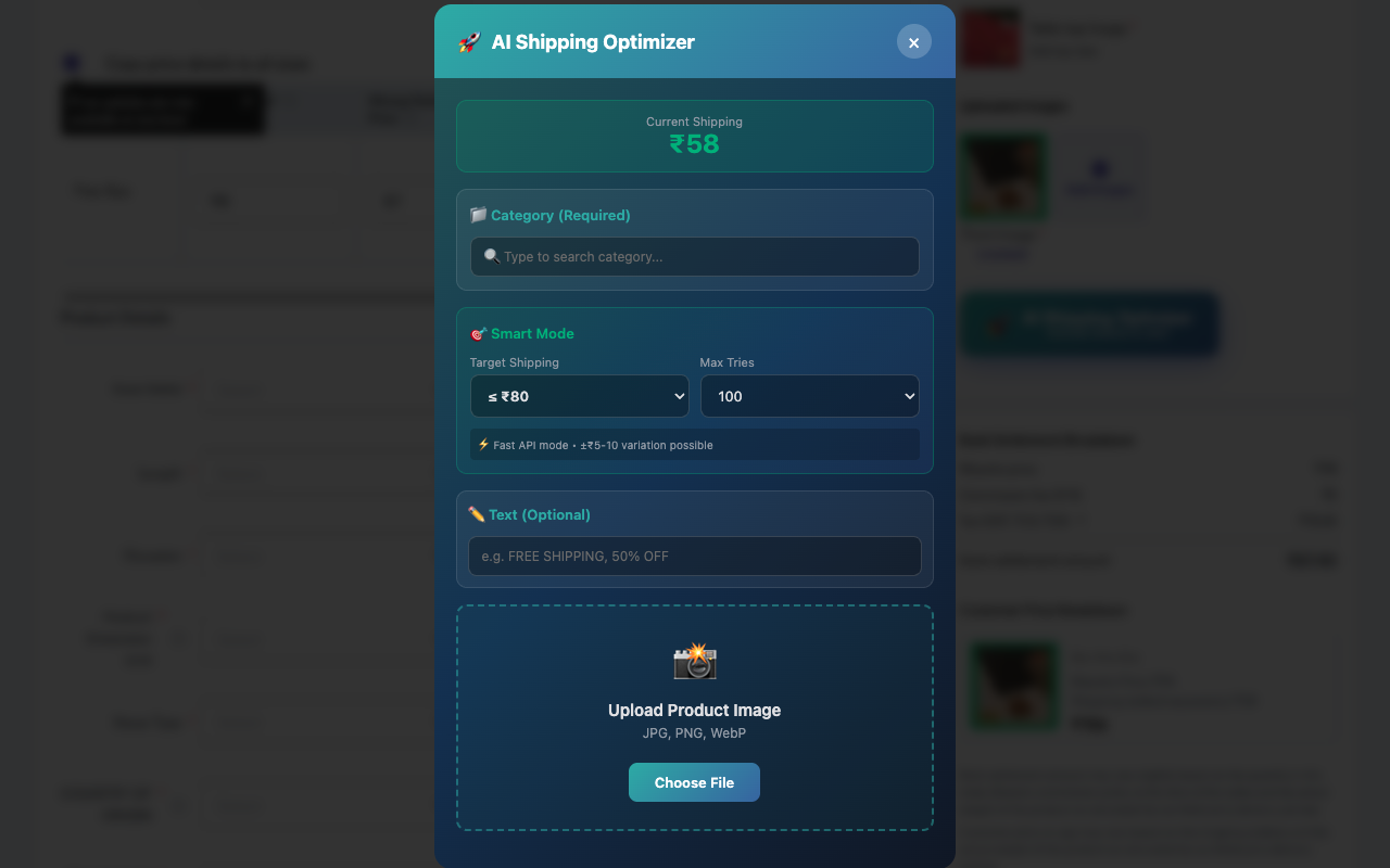 Meesho Shipping Optimizer - AI Image Tool for Sellers - 截图 1