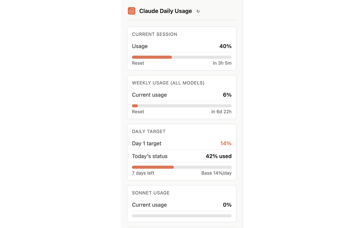 Claude Daily Usage Calculator - 截图 4