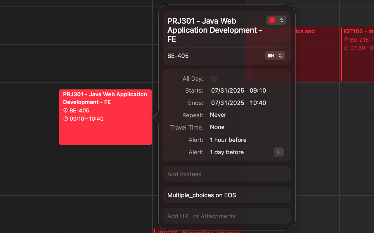 FPTU Schedule - 截图 1