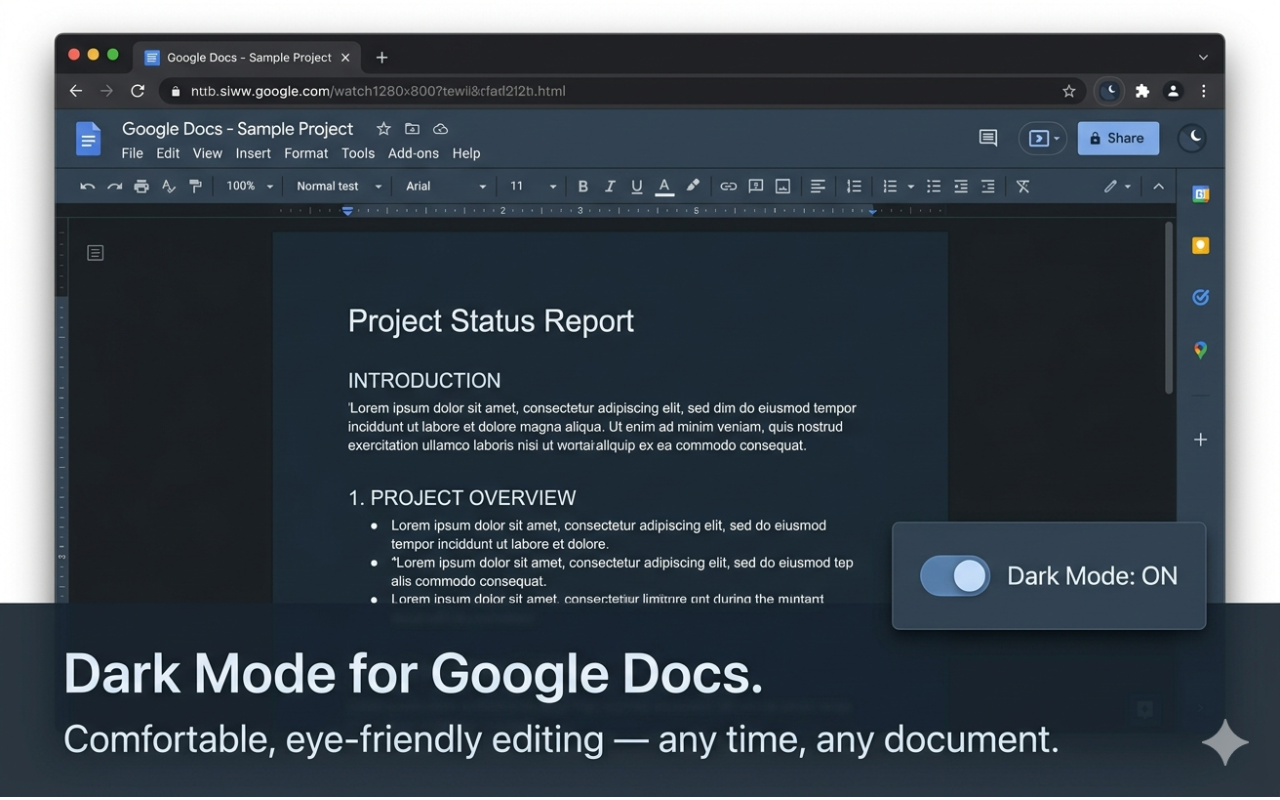 Dark Mode for Google Docs™ — True Dark Theme - 截图 2