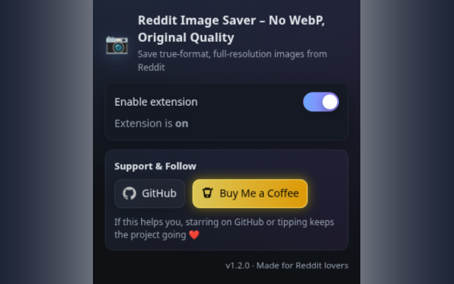 Reddit Image Saver – No WebP, Original Quality - 截图 1