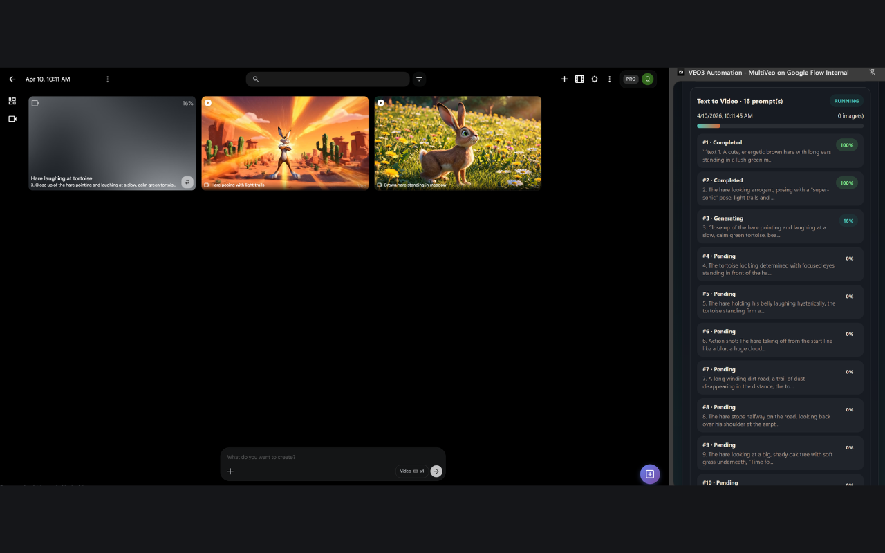 VEO3 Automation - MultiVeo on Google Flow - 截图 2