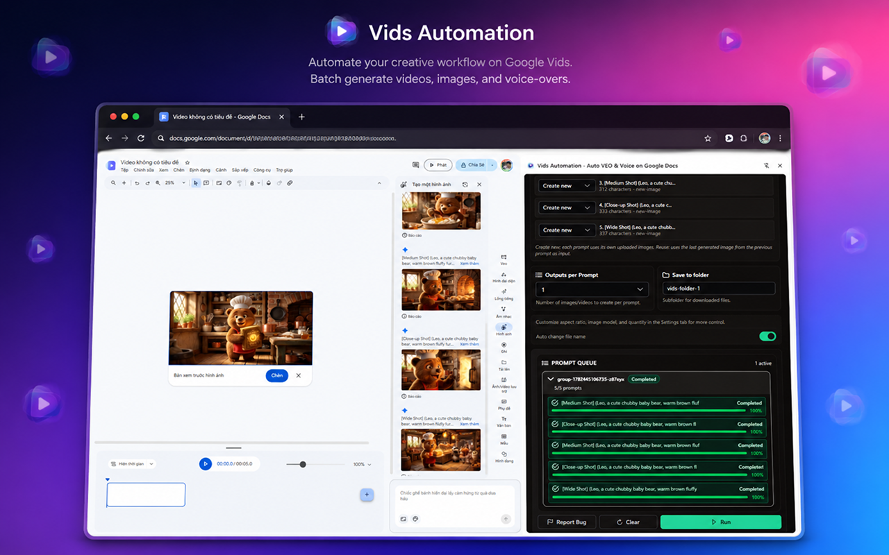 Vids Automation - Auto VEO & Voice on Google Docs - 截图 2