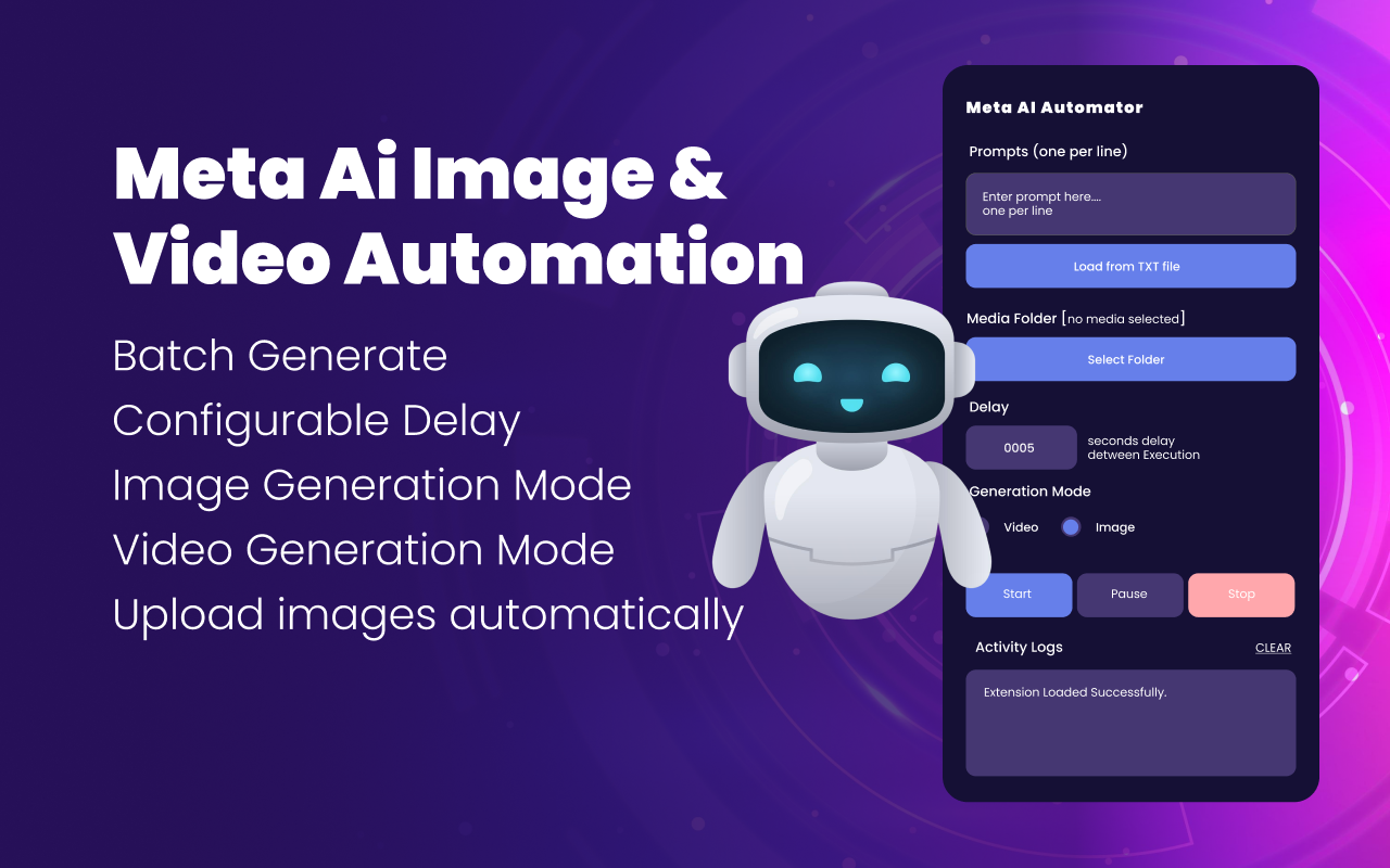 Meta AI Media Automator – Batch Image & Video Generator - 截图 1