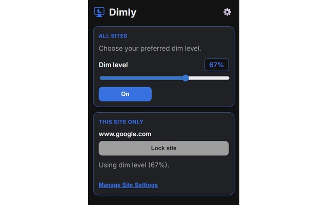 Dimly — Screen dimmer for bright pages - 截图 1