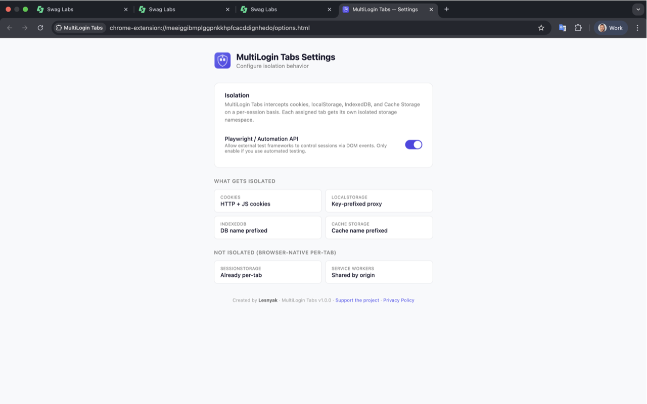 MultiLogin Tabs - 截图 3