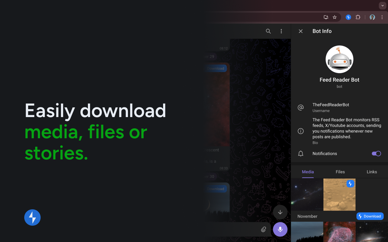 Telegram Video Downloader – 批量下载Telegram视频和媒体 - 截图 3